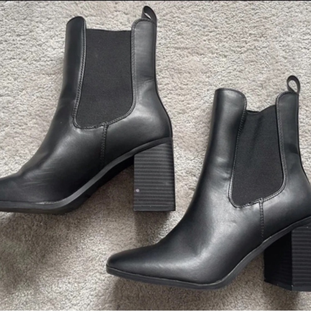 Boots Black Heeled Ankle Boots